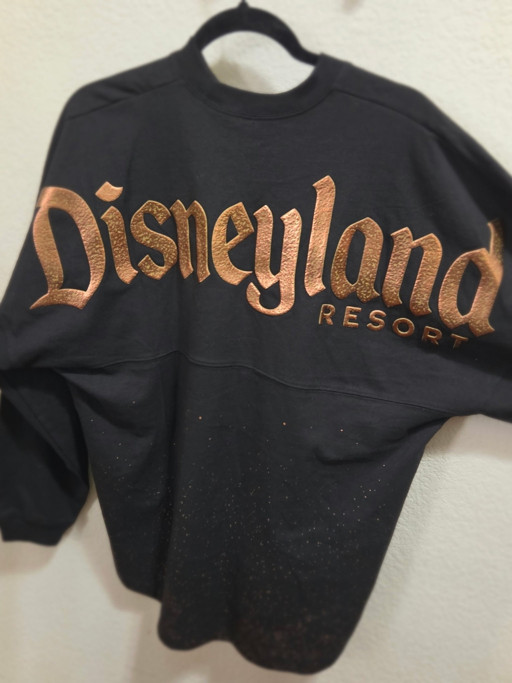 Disney Black Women's Sweatshirt with Shimmering Gold Disneyland Logo